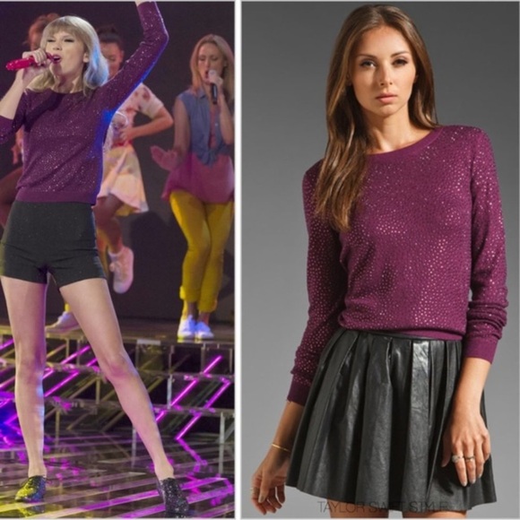 Alice + Olivia Sparkling Purple Long Sleeve Dress - Picture 2 of 6